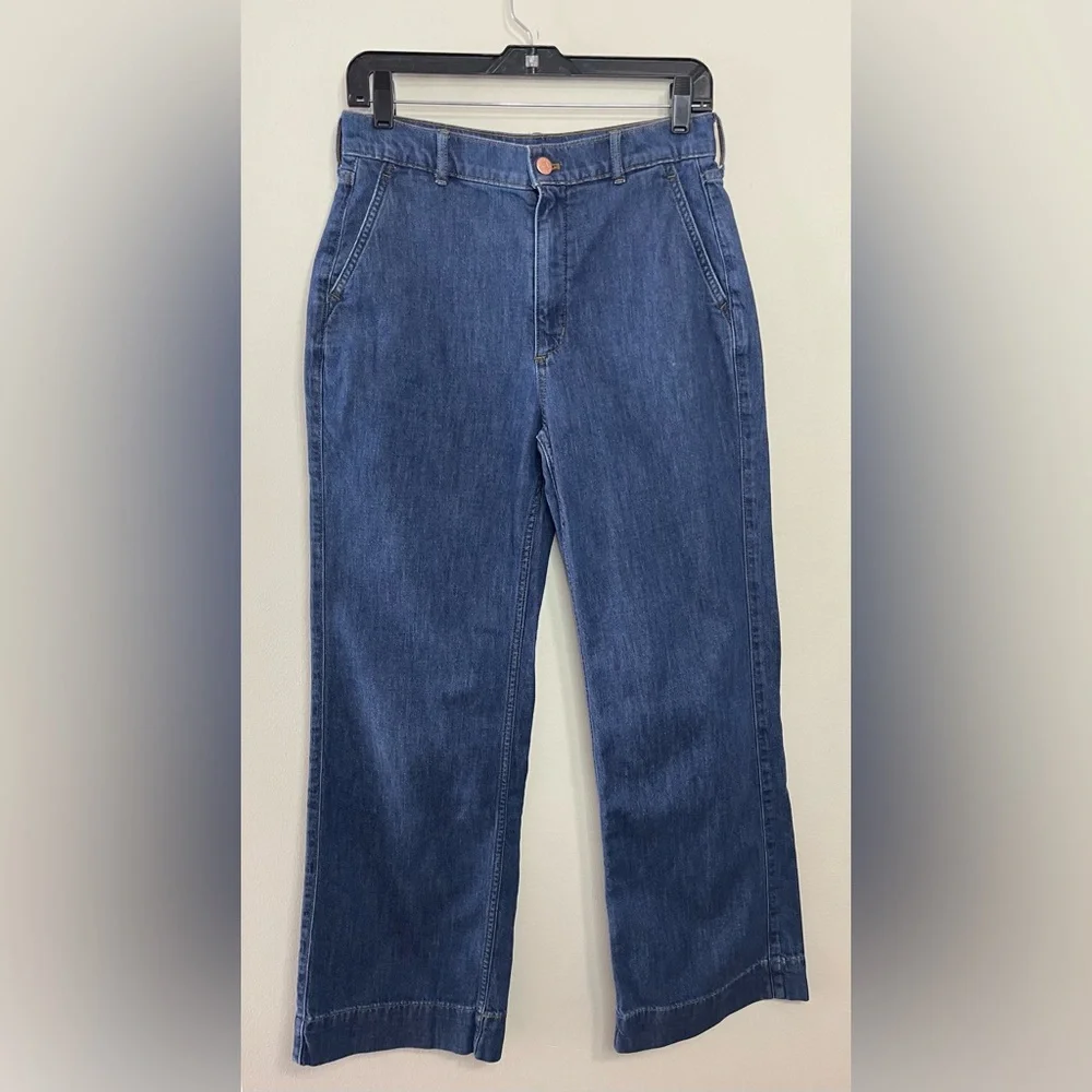 J.Crew Wide Leg Denim Trousers Jean Pant Size 27